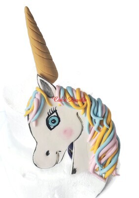 Fondant Unicorn Head and Horn Cake Toppers for Unicorn Cake