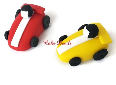 Fondant Race Car Cake Toppers with Circle Race Track