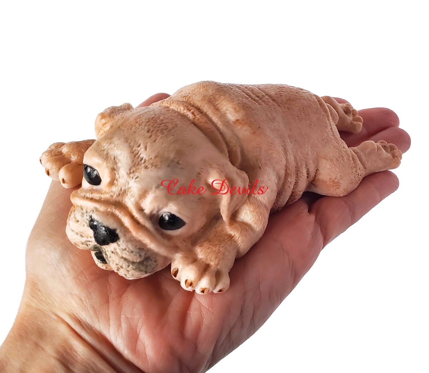 Fondant Pug Cake Topper, Large Bulldog Cake Decoration, approx 5&quot;