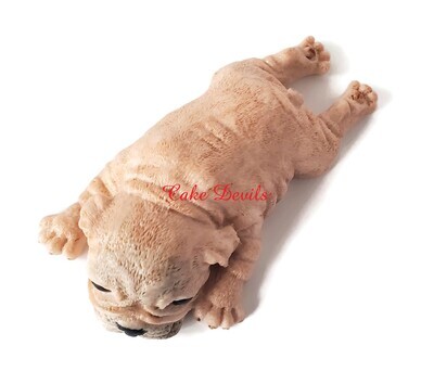 Fondant Pug Cake Topper, Large Bulldog Cake Decoration, approx 5"