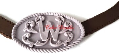 Country Western Belt Buckle Cake Topper with Belt to go around Cake, Cowboy, Cowgirl