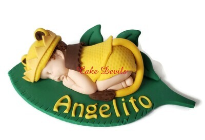 Fondant Lion Baby Shower Cake Topper for the King of the Jungle, with optional Crown and Name