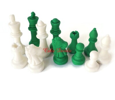Fondant Chess Cake Toppers, Fondant Chess Pieces