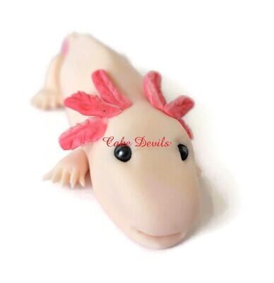 Axolotl Cake Topper, Fondant Mexican Walking Fish Cake Decoration, salamander, reptile, lizard