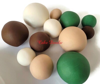 Fondant Balls Cake Toppers with optional Name Plaque, Balloon Cake Decorations