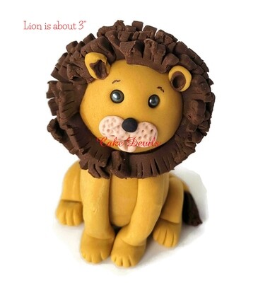 Fondant Lion, Lion Cake Topper, Birthday Party Cake, Lion Cake Decorations , handmade edible, Lion Birthday Party Supplies