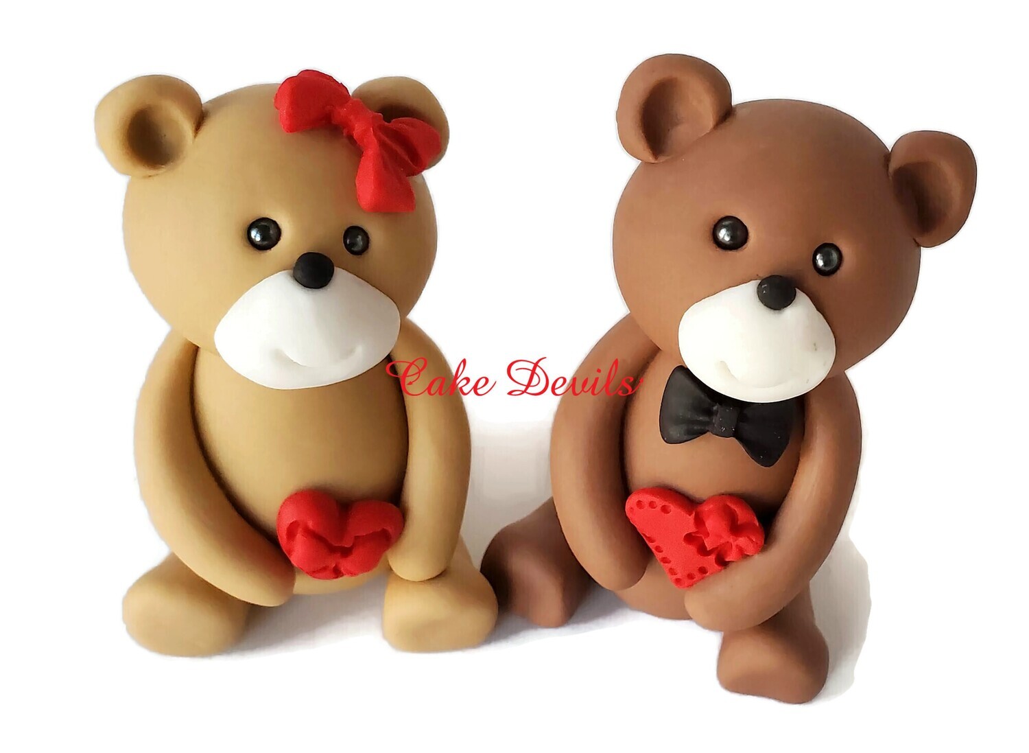 Fondant Valentine's Day Teddy Bear Cake Toppers, Also great for Baby Shower, Birthday and more!