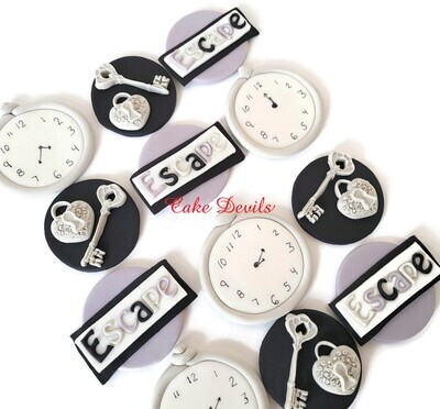 Escape Room Party Fondant Cupcake Toppers