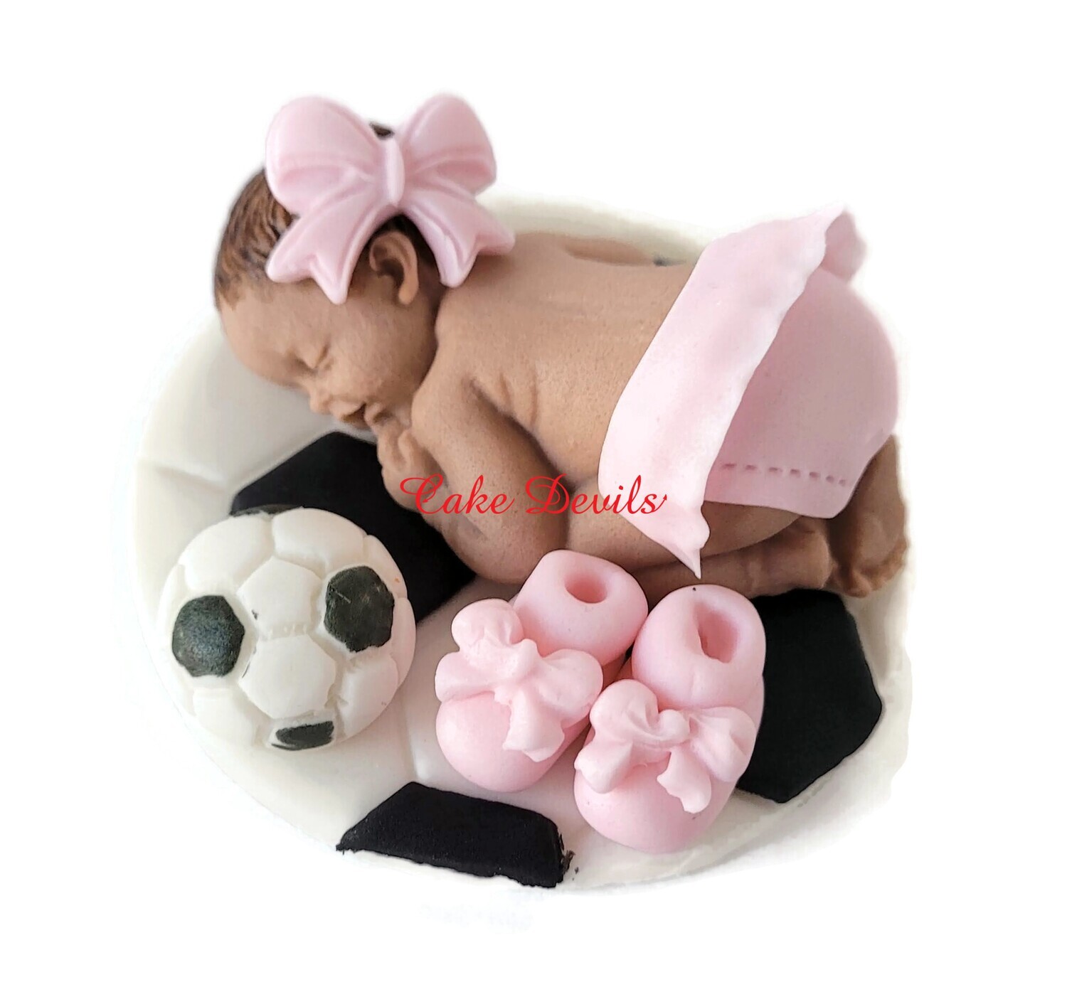Soccer Baby Shower Fondant Cake Topper for boy or girl