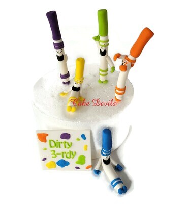 Fondant Markers with Faces Art Cake Toppers with optional Easel