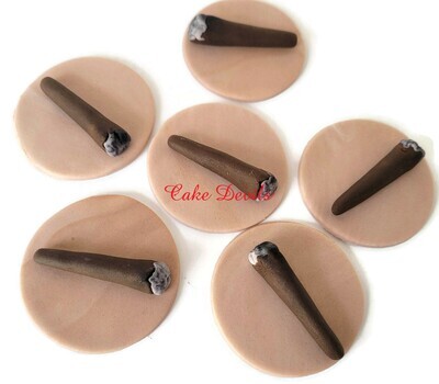 Fondant Rolled Blunt Cupcake Toppers, Weed, Joint, Pot, 420 (Made of sugar, not real Marijuana or money)