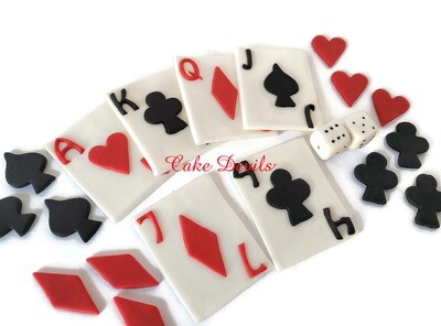 Fondant Playing Cards and Casino Cake Toppers