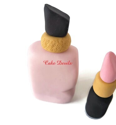Fondant Lipstick, Lips and Perfume Cake Toppers - Add a Touch of Elegance and Sophistication to Any Cake