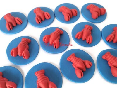 Fondant Lobster Cupcake Toppers