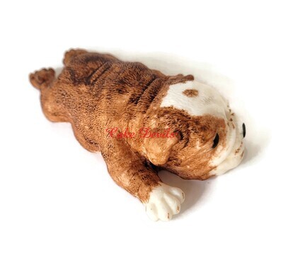 Fondant English Bulldog Cake Topper, Large Pet Cake Decoration, approx 5"