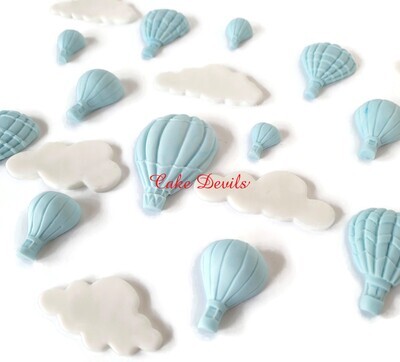 Fondant Hot Air Balloons Cake Toppers Clouds Cake Decorations
