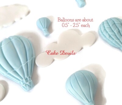 Fondant Hot Air Balloons Cake Toppers Clouds Cake Decorations