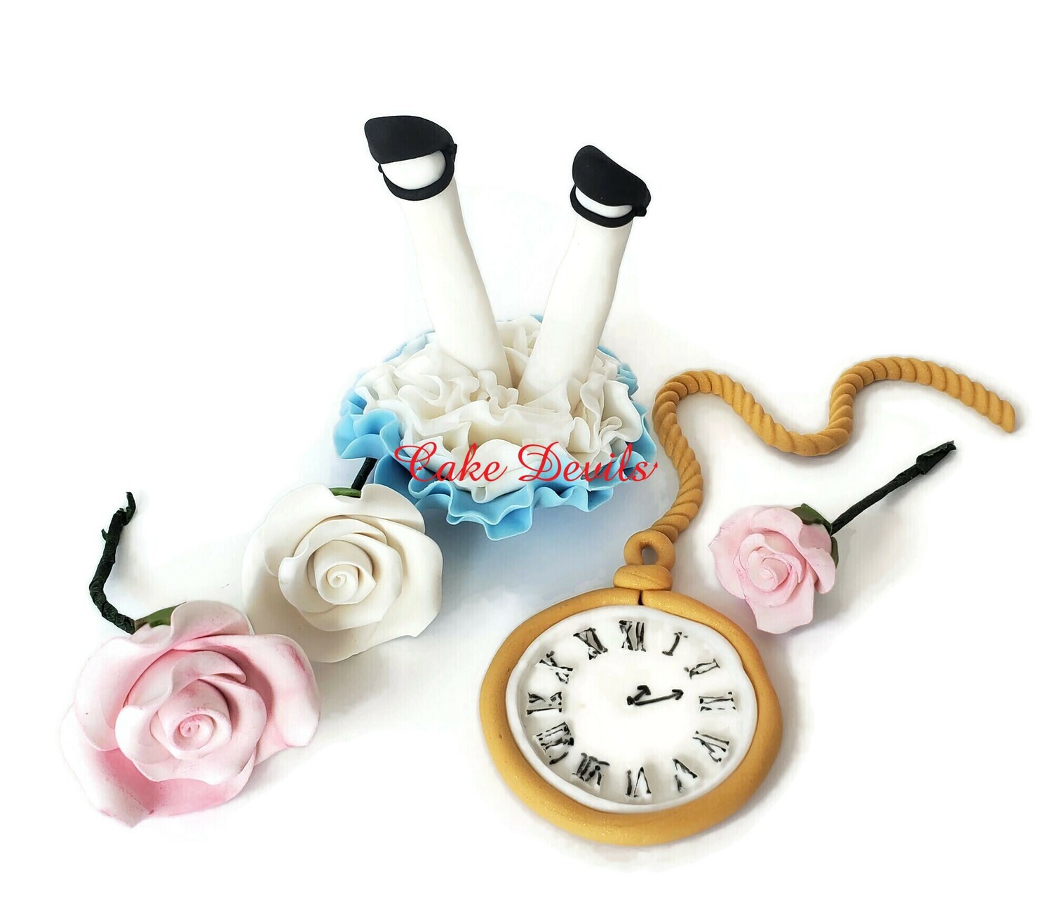 Down the Rabbit Hole Alice in Wonderland Fondant Cake Toppers