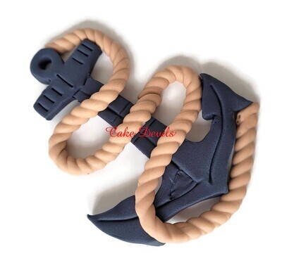Fondant Anchor Cake Topper, Nautical Cake Decoration, Handmade Edible