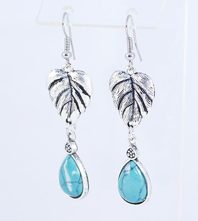 Turquoise Leaves Earrings