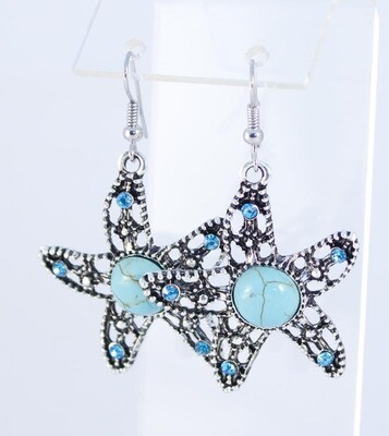 Turquoise Starfish Earrings