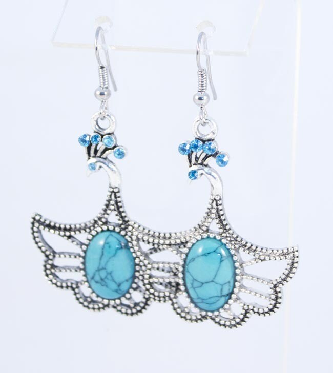 Turquoise Earrings Peacocks