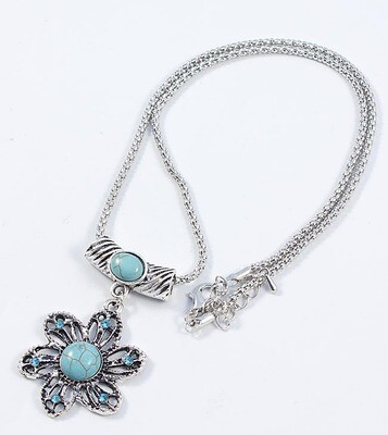 Pendentif Turquoise &quot;Fleur&quot;