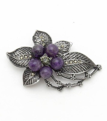 Amethyst Brooch