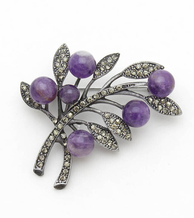 Amethyst Brooch
