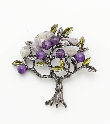 Amethyst Brooch