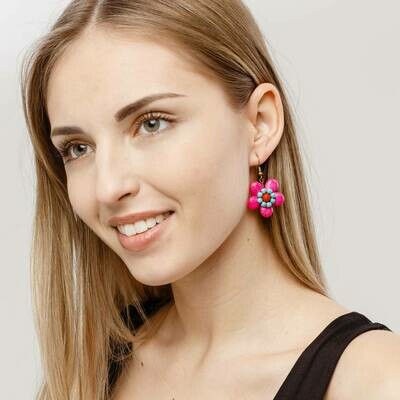 Earrings "Flowers", Siam Waves