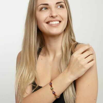Silvered Bracelet, Swarovski Crystal Shik