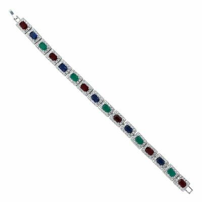 Silvered Bracelet, Swarovski Crystal Shik