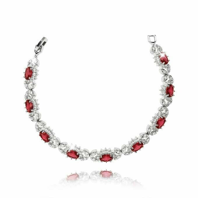 Silvered Bracelet, Swarovski Crystal Shik
