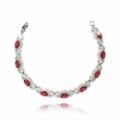 Silvered Bracelet, Swarovski Crystal Shik
