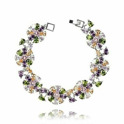 Silvered Bracelet, Swarovski Crystal Shik