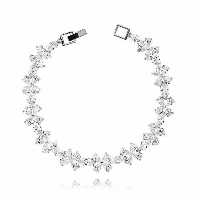 Silvered Bracelet, Swarovski Crystal Shik