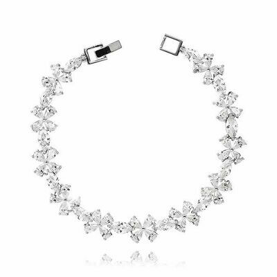 Silvered Bracelet, Swarovski Crystal Shik