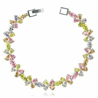 Silvered Bracelet, Swarovski Crystal Shik