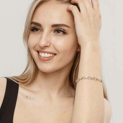 Silvered Bracelet, Swarovski Crystal Shik