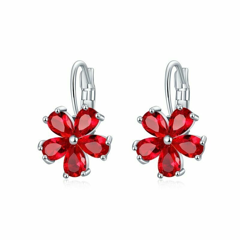 Earrings &quot;Flower&quot;, Swarovski Crystal Shik
