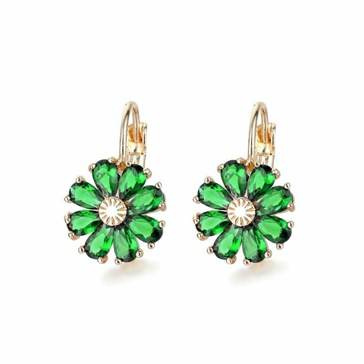 Earrings &quot;Flower&quot;, Swarovski Crystal Shik