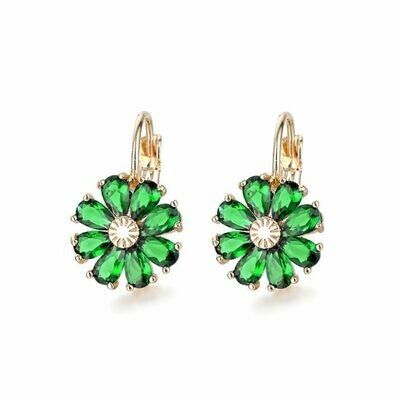 Earrings &quot;Flower&quot;, Swarovski Crystal Shik