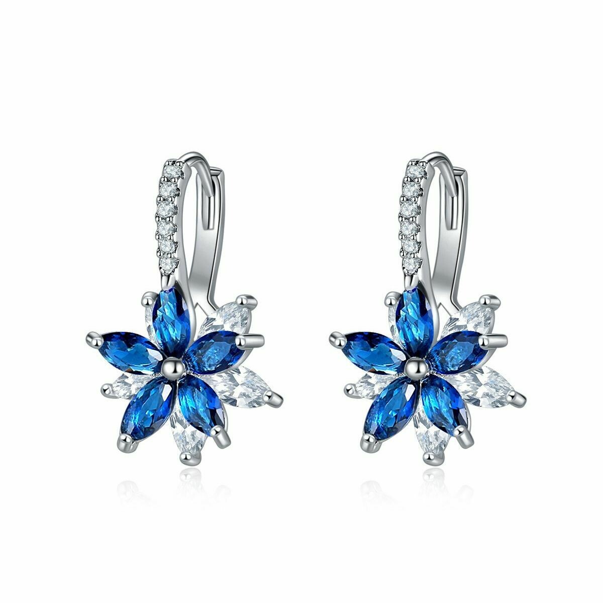 Earrings &quot;Flower&quot;, Swarovski Crystal Shik