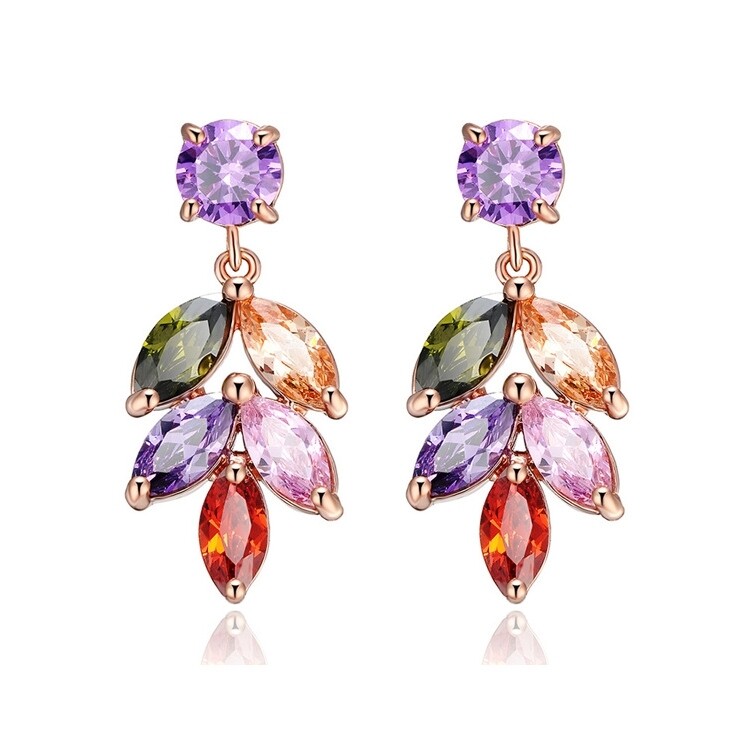 Gilded Earrings, Swarovski Crystal Shik
