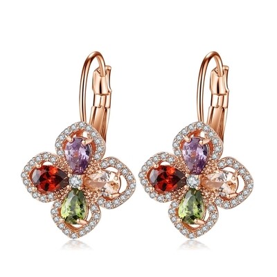 Gilded Earrings, Swarovski Crystal Shik