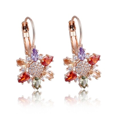 Gilded Earrings, Swarovski Crystal Shik