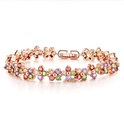 Gilded Bracelet, Swarovski Crystal Shik