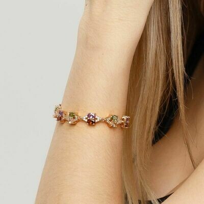 Gilded Bracelet, Swarovski Crystal Shik