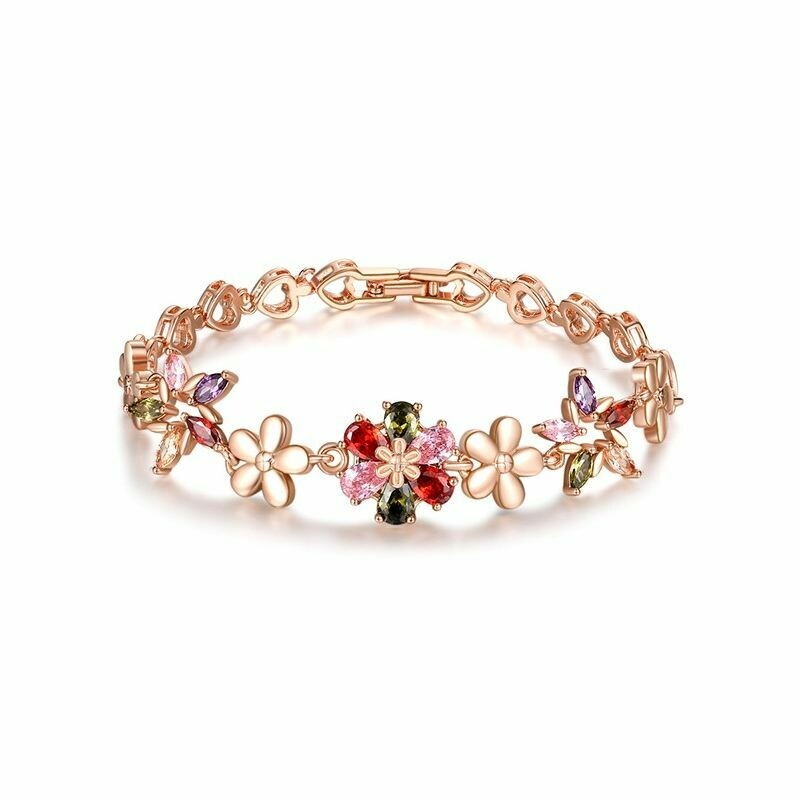 Bracelet &quot;Flowers&quot;, Swarovski Crystal Shik